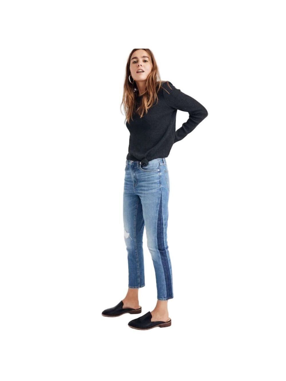 Madewell High-Rise Cropped Slim Boyjean size 25 Raebrook Wash Eco Edition